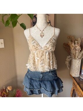 Fairycore Floral Embroidered Cami